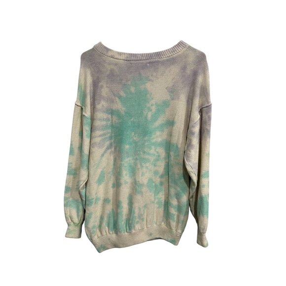 Black Tape NWT Tie Dye Sweater Vanilla Turquoise Purple Size Small - Picture 2 of 10